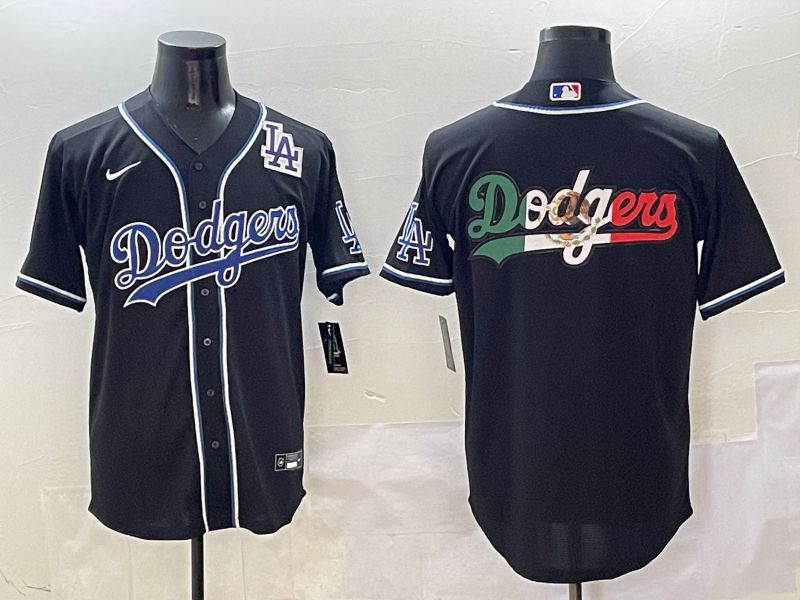 Men 2025 Los Angeles Dodgers Blank Black Three generations Fashion Nike MLB Jersey style 13